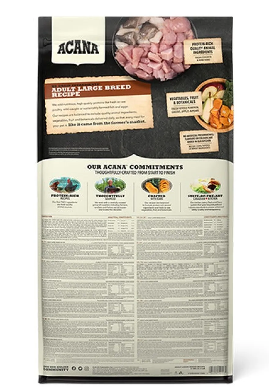 Acana Adult Large Breed Recipe Alimento Secco Per Cani 11,4kg