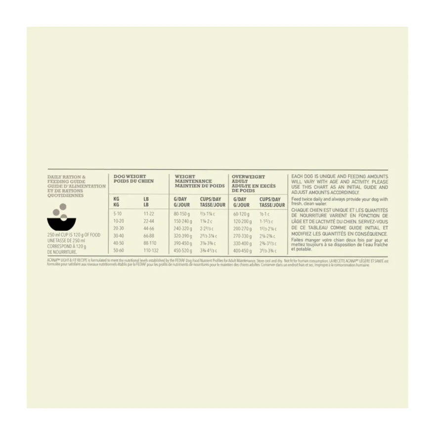 Acana Cane Light & Fit Crocchette Pollame e Passera del Pacifico Sacco 2Kg