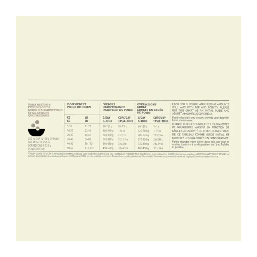 Acana Cane Light & Fit Crocchette Pollame e Passera del Pacifico Sacco 2Kg