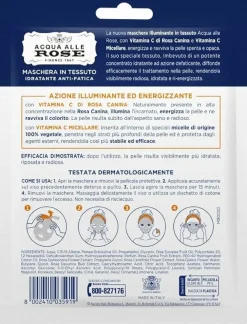 Acqua Alle Rose Maschera In Tessuto Illuminante Idratante Antifatica