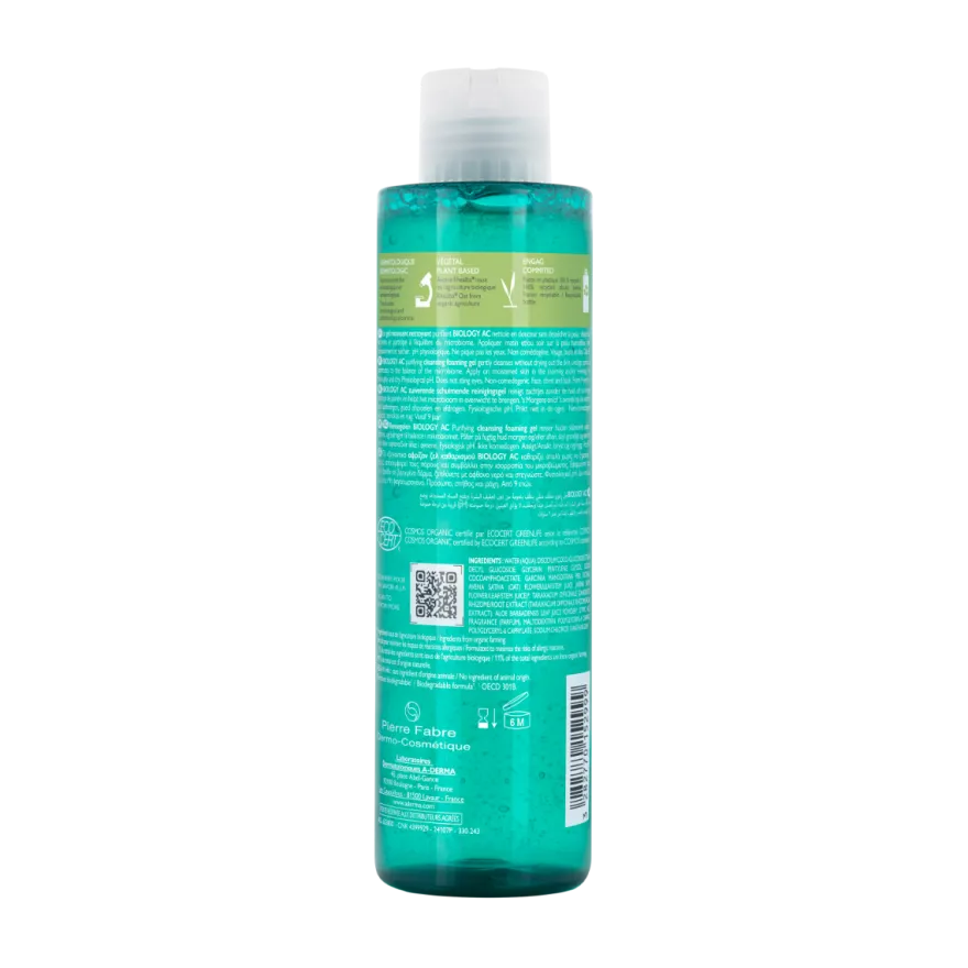 A-Derma Biology AC Gel Detergente Schiumogeno Purificante Anti-imperfezioni 200ml