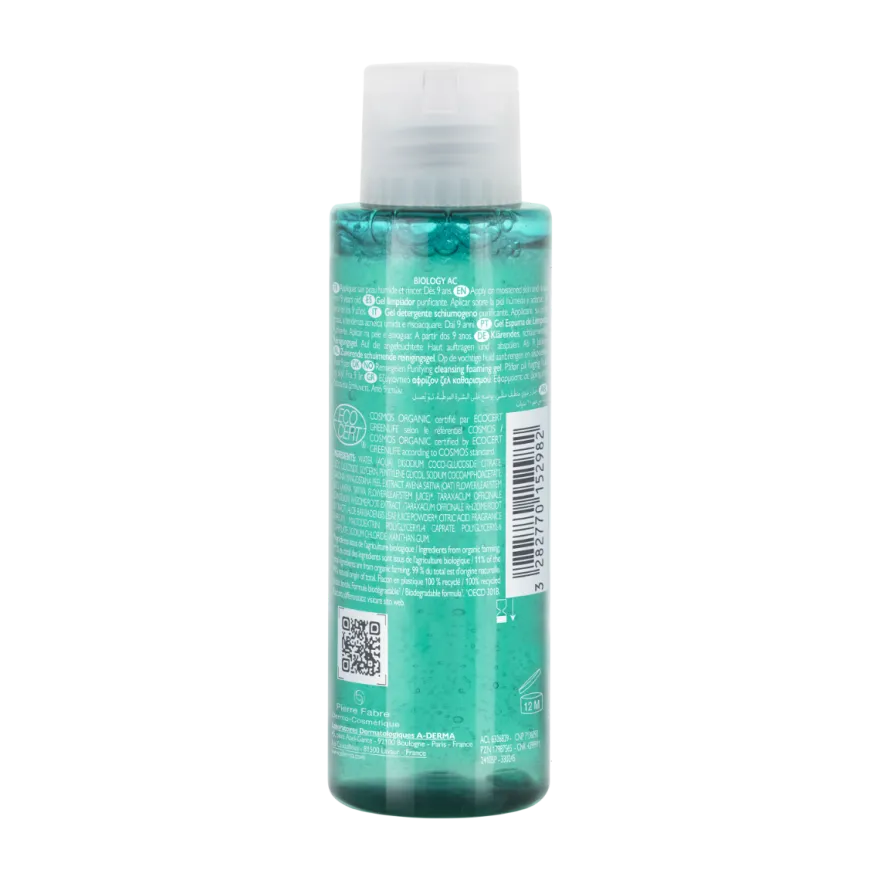 A-Derma Biology AC Gel Detergente Schiumogeno Purificante Anti-imperfezioni 100ml