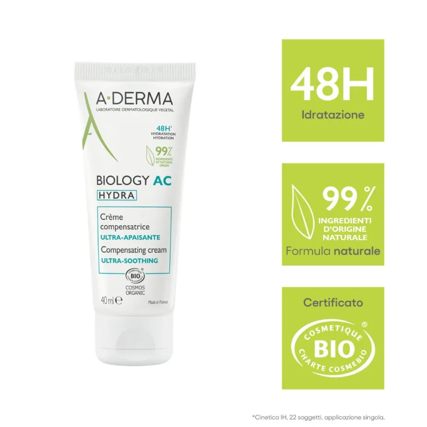 A-Derma Biology Ac Hydra Crema Compensatrice Ultra-lenitiva Anti-imperfezioni 40ml
