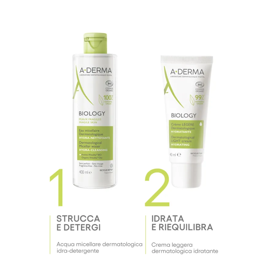 A-Derma Biology Crema Leggera Dermatologica Idratante 40ml