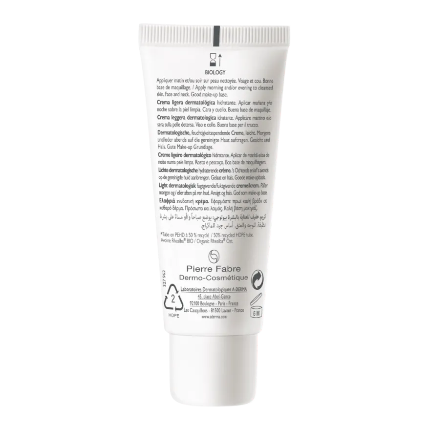 A-Derma Biology Crema Leggera Dermatologica Idratante 40ml