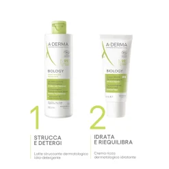 A-Derma Biology Latte Struccante Dermatologico Idra-Detergente 400ml