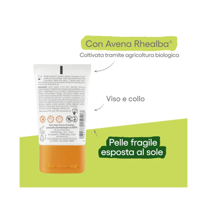 Aderma Protect Pocket Fluido Invisibile Solare Viso 30ml SPF50+