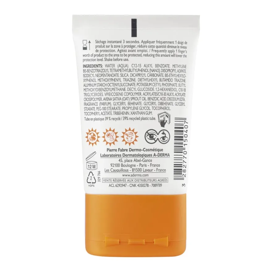 Aderma Protect Pocket Fluido Invisibile Solare Viso 30ml SPF50+