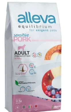 Alleva Equilibrium Dog Adult Sensitive Pork Medium Maxi 12 kg