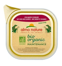 Almo Nature Bio Organic Maintenance Manzo Verdure Cibo Umido Cani Adulti Vaschetta 300g