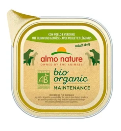 Almo Nature Bio Organic Maintenance Pollo Verdure Cibo Umido Cani Adulti Vaschetta 300g