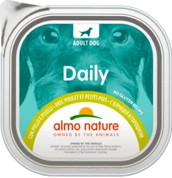 Almo Nature Daily Menù Cibo Umido Pollo/Piselli Per Cani Adulti Vaschetta 100g
