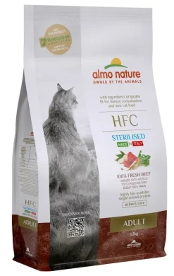 Almo Nature HFC Cibo Secco Manzo Per Gatti Adulti Sterilizzati Sacco 1,2kg