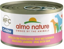 Almo Nature HFC Cuisine Vitello con Prosciutto Cibo Umido Per Cani Adulti Lattina 95g