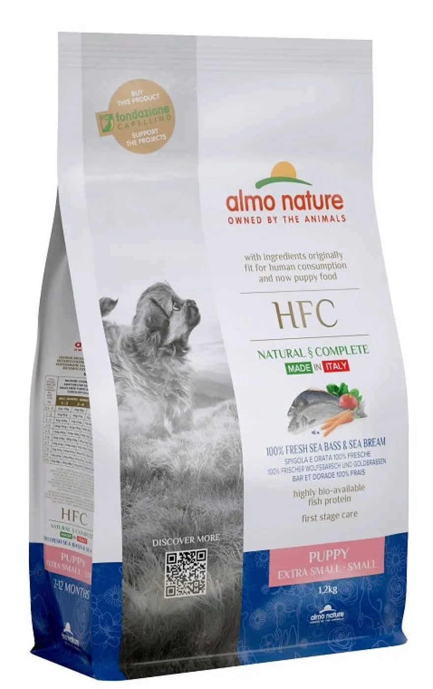 Almo Nature HFC Puppy Spigola E Orata Cani Cuccioli Taglia Mini E Piccola Sacco 1,2kg
