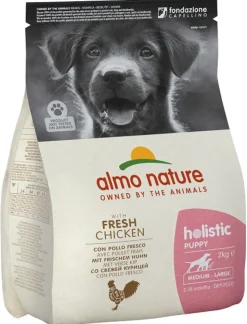 Almo Nature Holistic Puppy Crocchette Pollo E Riso Cani Cuccioli Taglia Media Grande Sacco 2kg