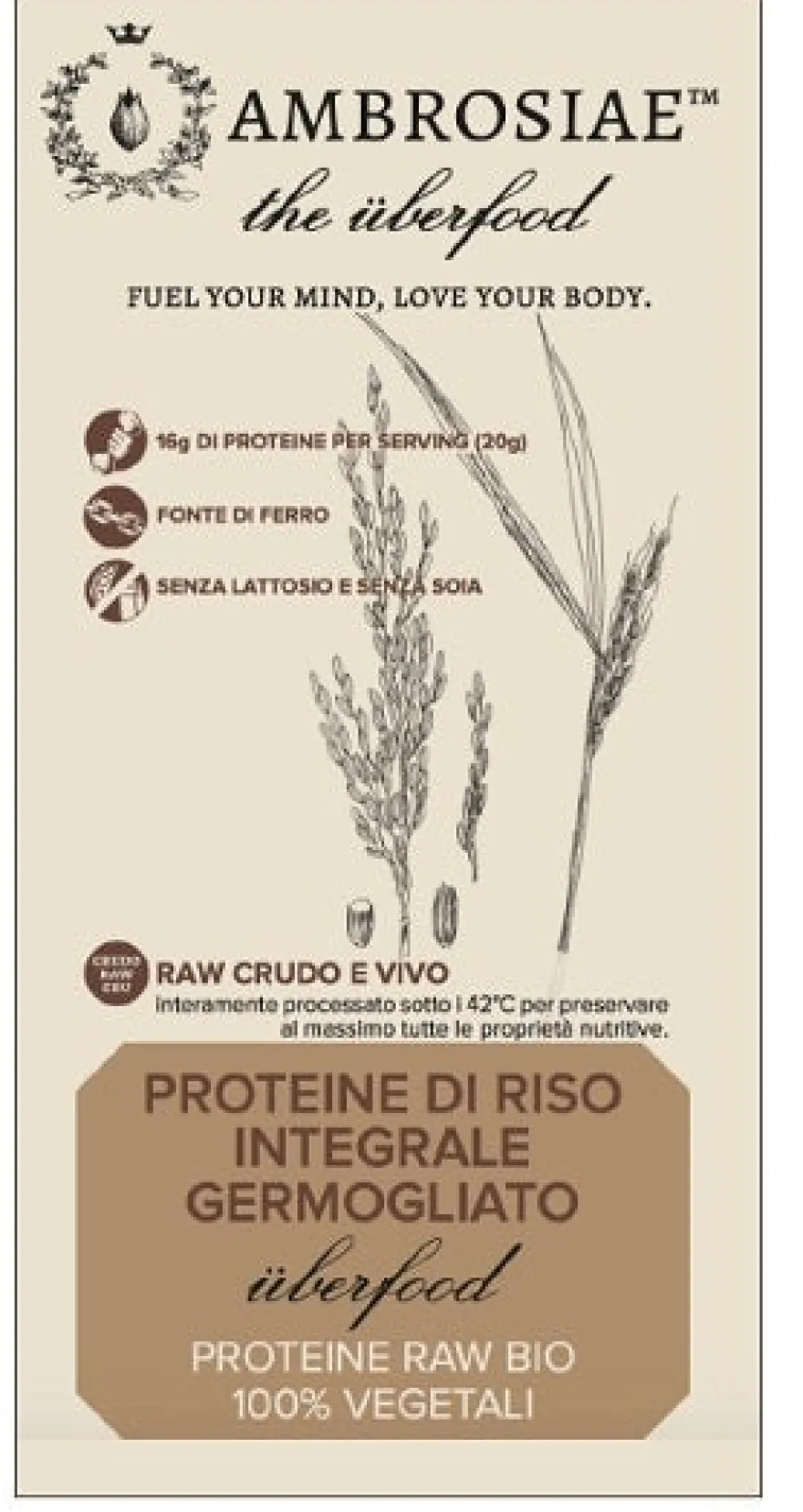 Ambrosiae Uberfood Proteine Di Riso Integrale Germogliato 200g