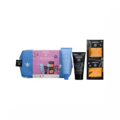 Apivita Aqua Beelicious Crema Idratante Colorata Healthy Glow SPF30+Gel detergente Viso+ Maschera+ Pochette