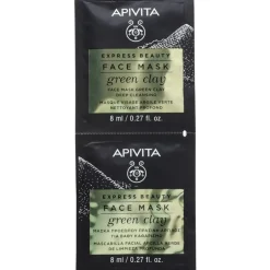 Apivita Express Beauty Maschera Viso Detergente Argilla Verde 2x8ml