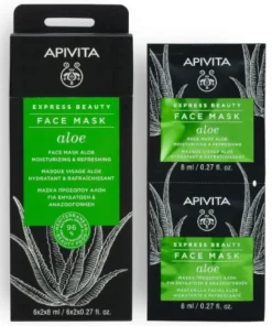 Apivita Express Beauty Maschera Viso Idratante Rinfrescante Aloe 2x8ml