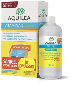 Aquilea Vitamina C + Zinco 28 Compresse Effervescenti + Sanigel Pocket 100ml