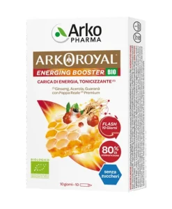 Arkoroyal Pappa Reale Premium Energing Booster Bio Senza Zuccheri 10 Flaconcini