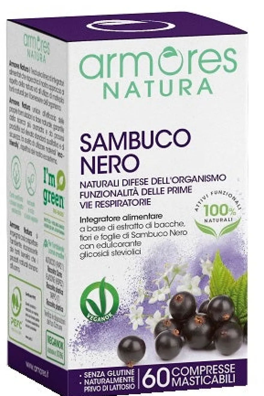 Armores Natura Sambuco Nero 60 Compresse Masticabili