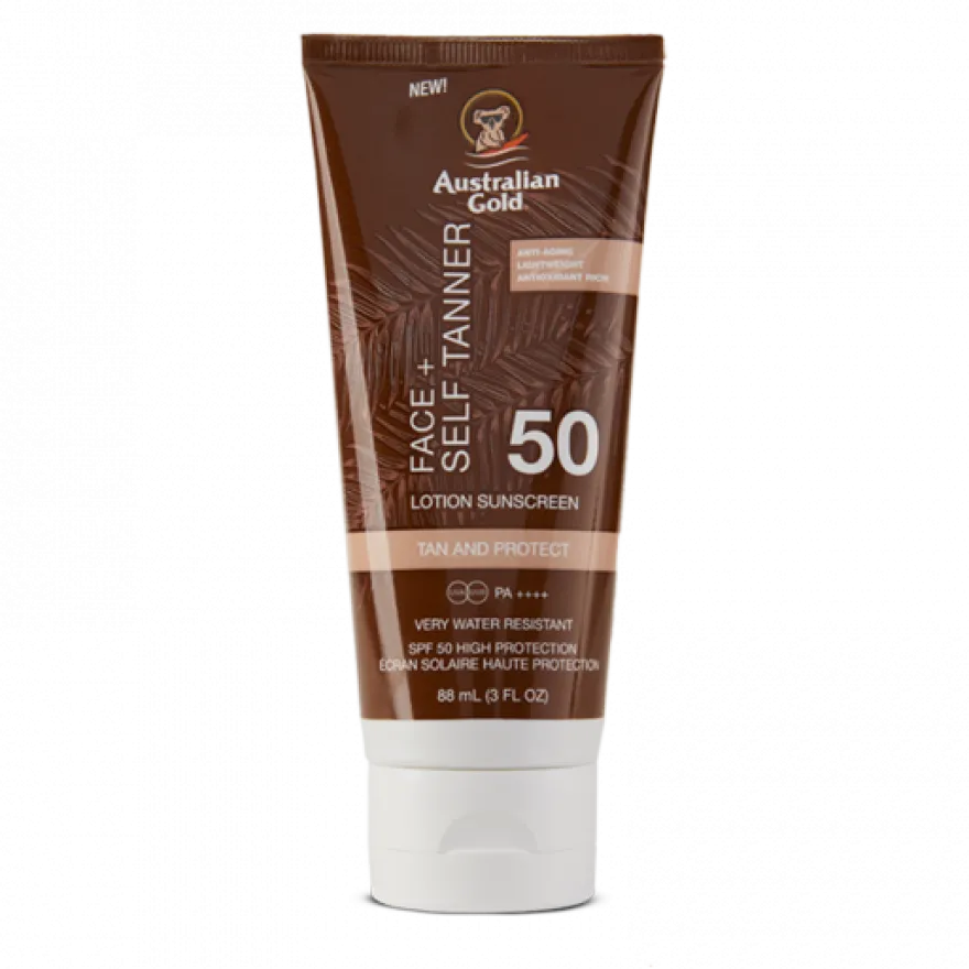 Australian Gold Face+ Self Tanner SPF50 Protezione Solare Viso 88ml