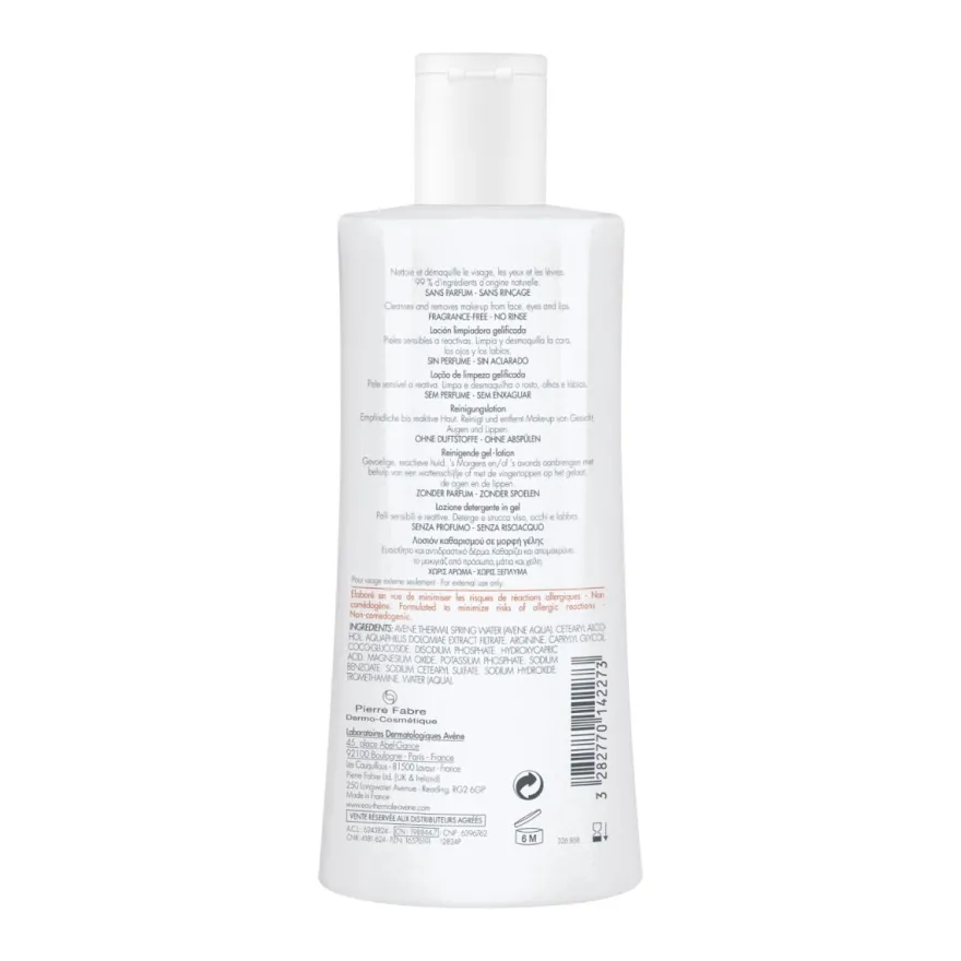 Avene Tolerance Lozione Detergente In Gel Viso E Occhi Pelli Sensibili Reattive 400ml