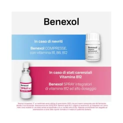 Benexol Spray Integratore alimentare di Vitamina B12 ad Alto Dosaggio con Edulcorante Flacone da 15ml