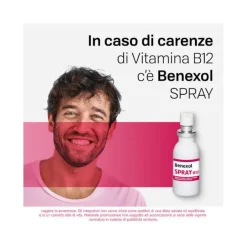 Benexol Spray Integratore alimentare di Vitamina B12 ad Alto Dosaggio con Edulcorante Flacone da 15ml