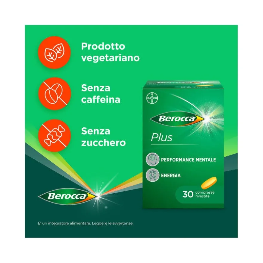 Berocca Plus Integratore Vitamine Minerali Energia 30 Compresse