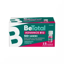 Be-Total Advance B12 50+ Anni Integratore Alimentare Vitamina B12 Zinco 15 Flaconcini