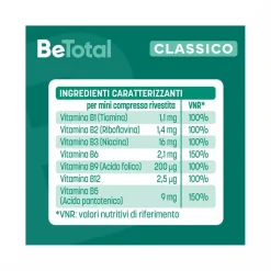 Be-Total Integratore Alimentare Vitamina B/B3/B12 Acido Folico Energia Per Adulti 20 Compresse