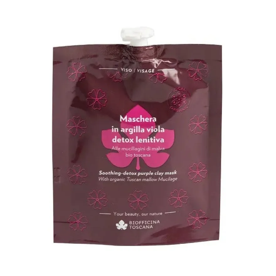 Biofficina Toscana Maschera Viso Argilla Viola Detox Lenitiva 30g