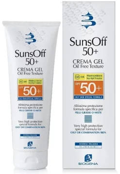 Biogena Suns Off 50+ Crema Solare In Gel SPF 50+ Per Pelli Grasse O Miste 90ml