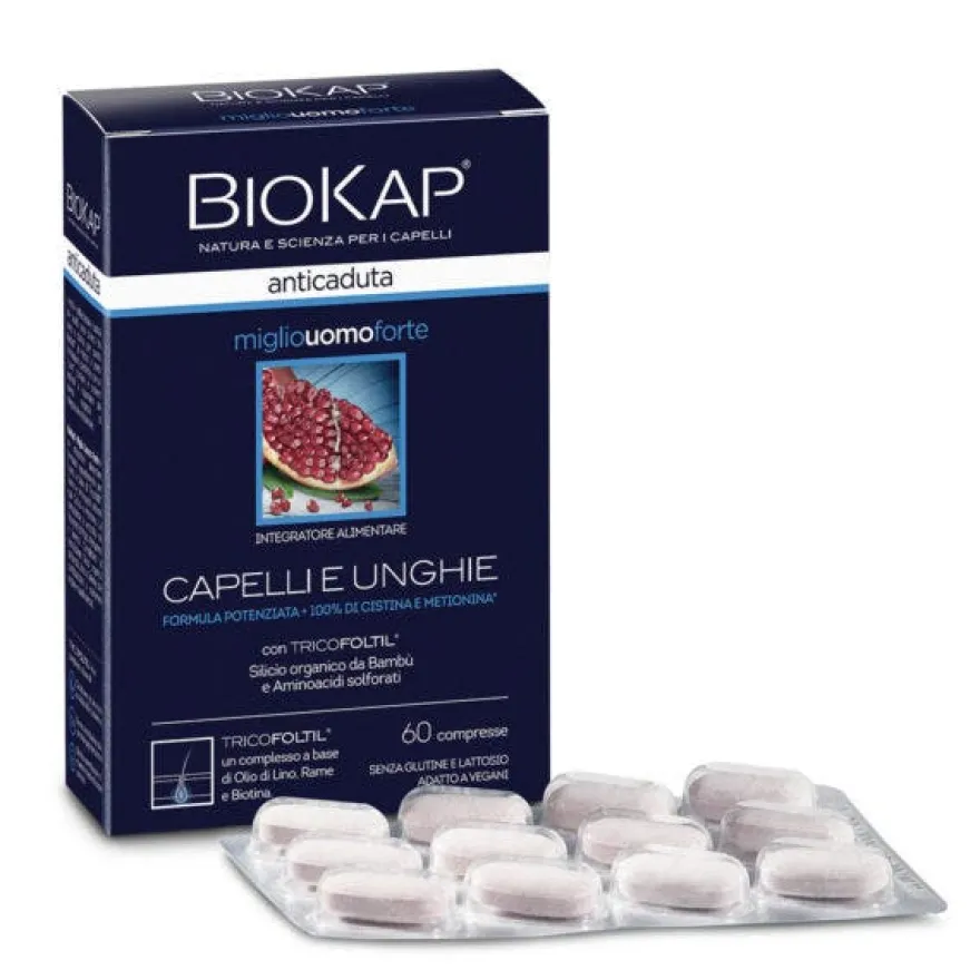 Biokap Anticaduta Miglio Uomo Forte Con Tricofoltil 60 Compresse