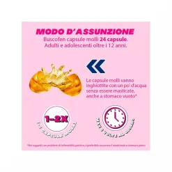 Buscofen 200mg Con Ibuprofene Analgesico Contro Dolori Da Ciclo 24 Capsule Molli