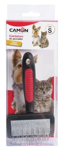 Camon Cardatore Acciaio con Punte Ricoperte Misura Media Per Cani/Gatti