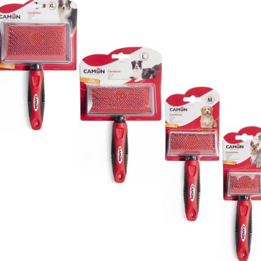 Camon Cardatore Con Denti In Acciaio Punte Arrotondate Per Cani E Gatti 12x8cm