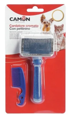 Camon Cardatore Cromato Taglia S Con Pettinino Per Cani E Gatti