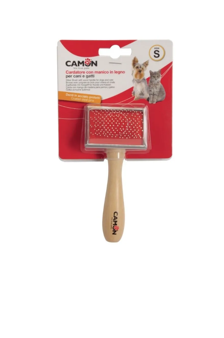 Camon Cardatore Manico Legno Per Cani/Gatti Misura Media