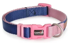Camon Collare Regolabile Double Premium Blu/Rosa Per Cani Cuccioli 15x300cm/400mm