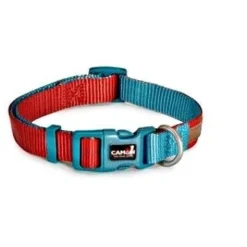 Camon Collare Regolabile Double Premium Rosso/Ottanio Per Cani Cuccioli 20x360cm/480mm
