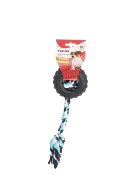 Camon Gioco Cani Pneumatico In Foam TPR Con Corda In Cotone 21cm