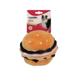 Camon Gioco Hamburger in Poliestere Con Squeaker Per Cani