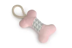 Camon Gioco Osso Colorato In Tessuto Con Maniglia E Squeaker Per Cani