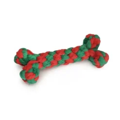 Camon Gioco Osso Natalizio in Corda Di Cotone Intrecciata Per Cani 15cm