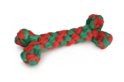 Camon Gioco Osso Natalizio in Corda Di Cotone Intrecciata Per Cani 15cm