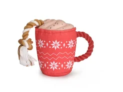 Camon Gioco Tazza Natalizia in Peluche Con Squeaker Per Cani